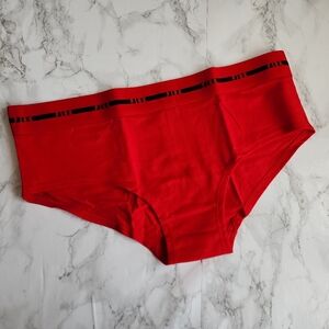 PINK LOGO HIPSTER RED COTTON PANTY